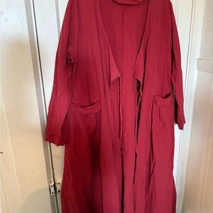 Vibrant Red Long Sleeve Cape